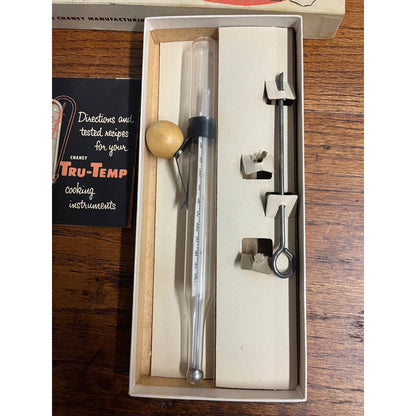 Vtg Thermometer Chaney Kitchen Aid Roast Meat & Deep Fat Frying Candy w/ Box