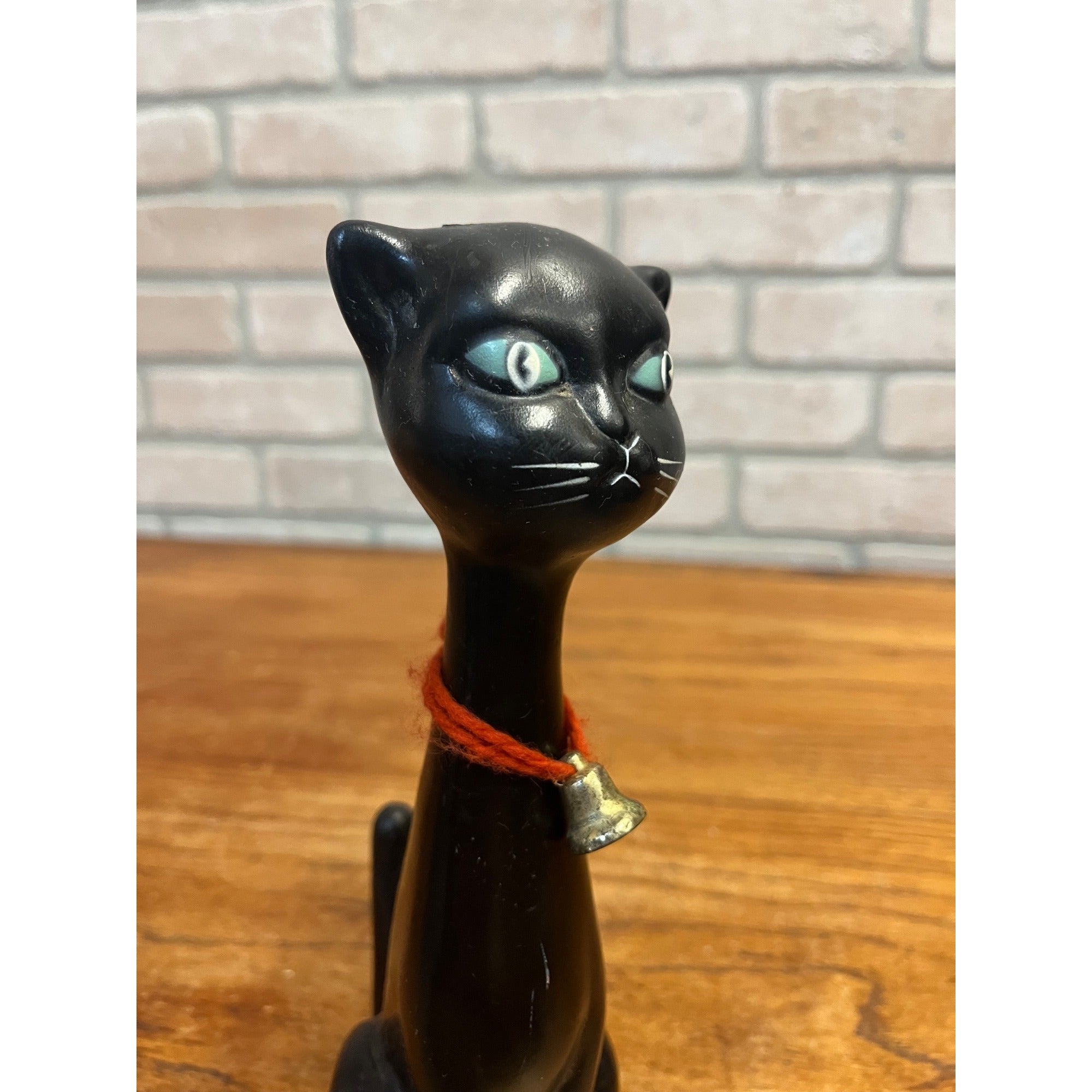 Vintage Beardmore "Blackie the Black Cat" Figurine Bank Collar Halloween MCM