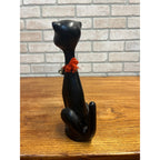 Vintage Beardmore "Blackie the Black Cat" Figurine Bank Collar Halloween MCM