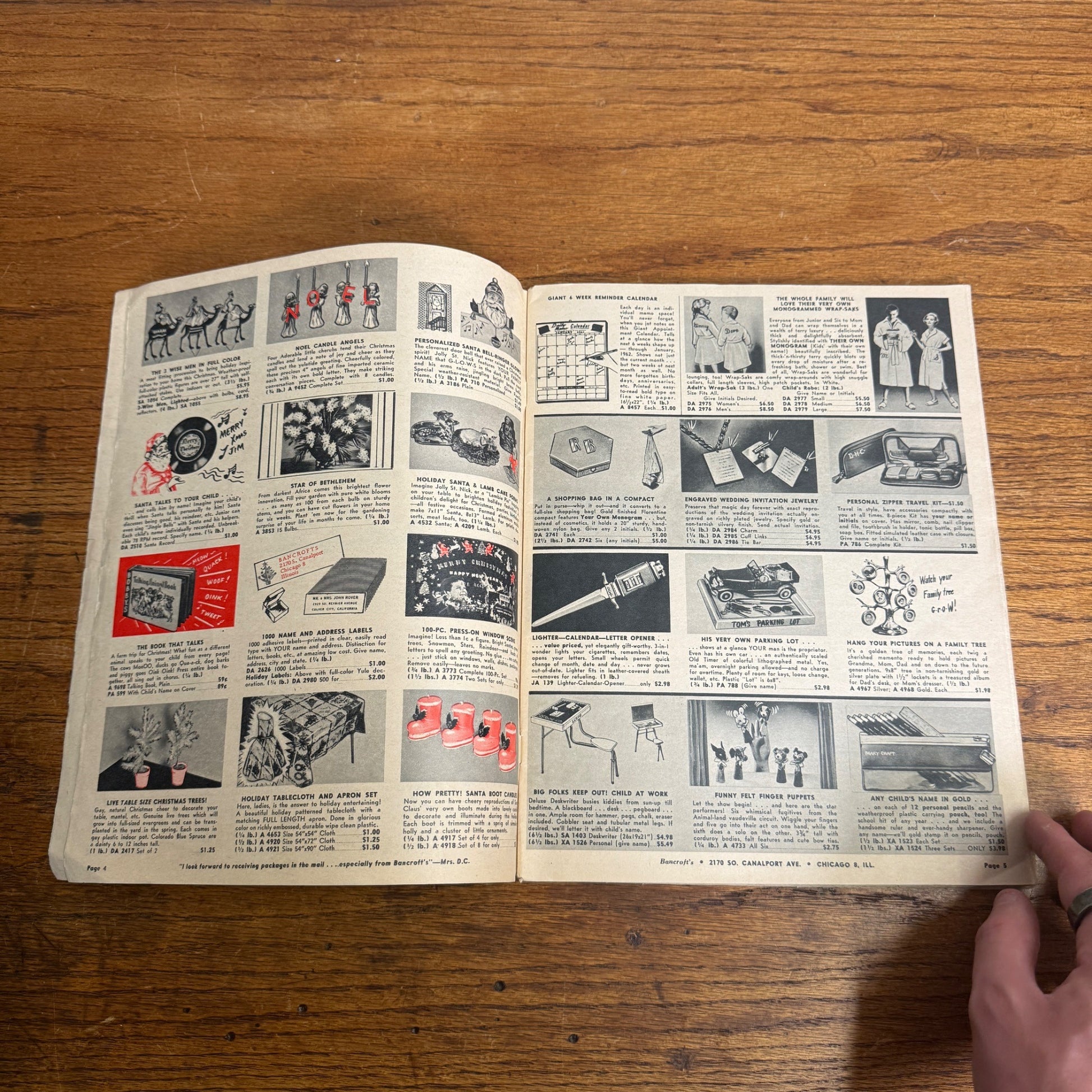 Bancroft's Vintage 1961 Christmas Gift Guide Catalog MCM Advertising Home