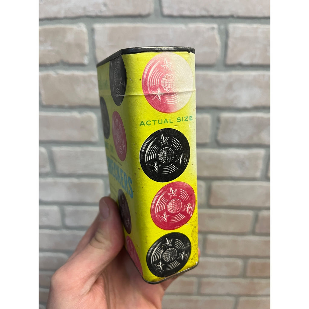 Vintage 1950s Halsam Comet Checkers Embossed Wood Unopened NOS Box Can