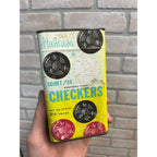 Vintage 1950s Halsam Comet Checkers Embossed Wood Unopened NOS Box Can