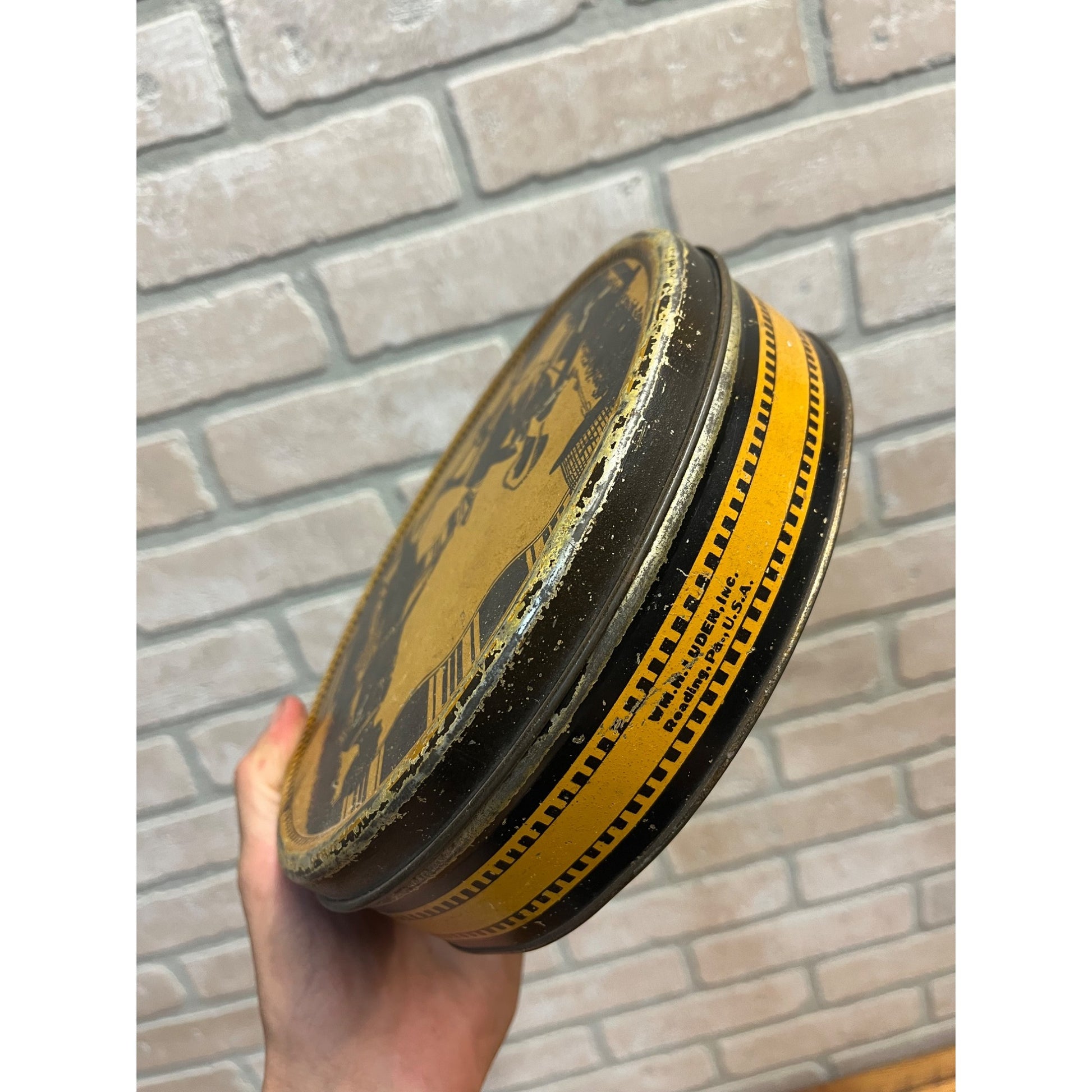 Vintage 1930s Luden's Candies Art Deco Candy Container Tin Advertising Litho