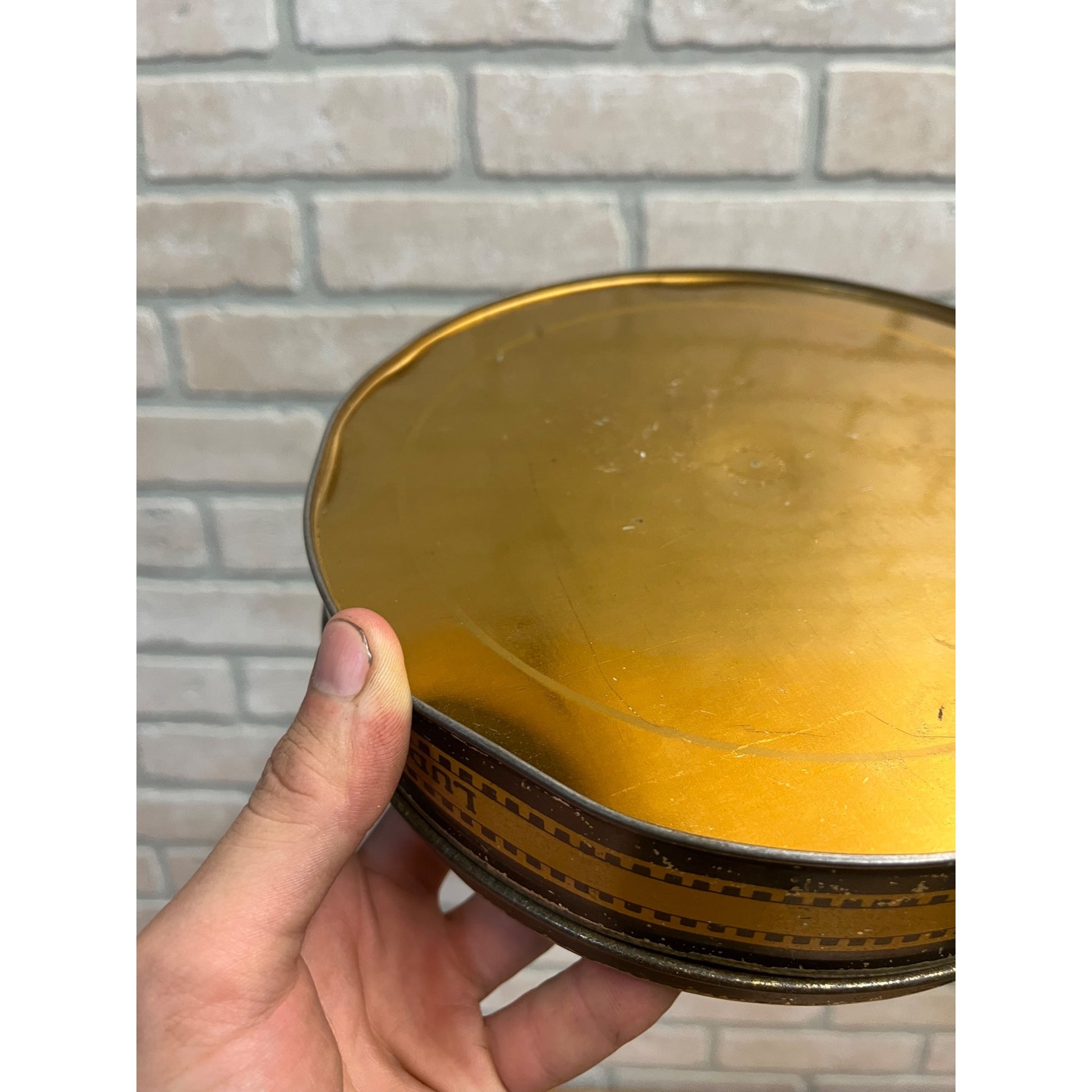 Vintage 1930s Luden's Candies Art Deco Candy Container Tin Advertising Litho