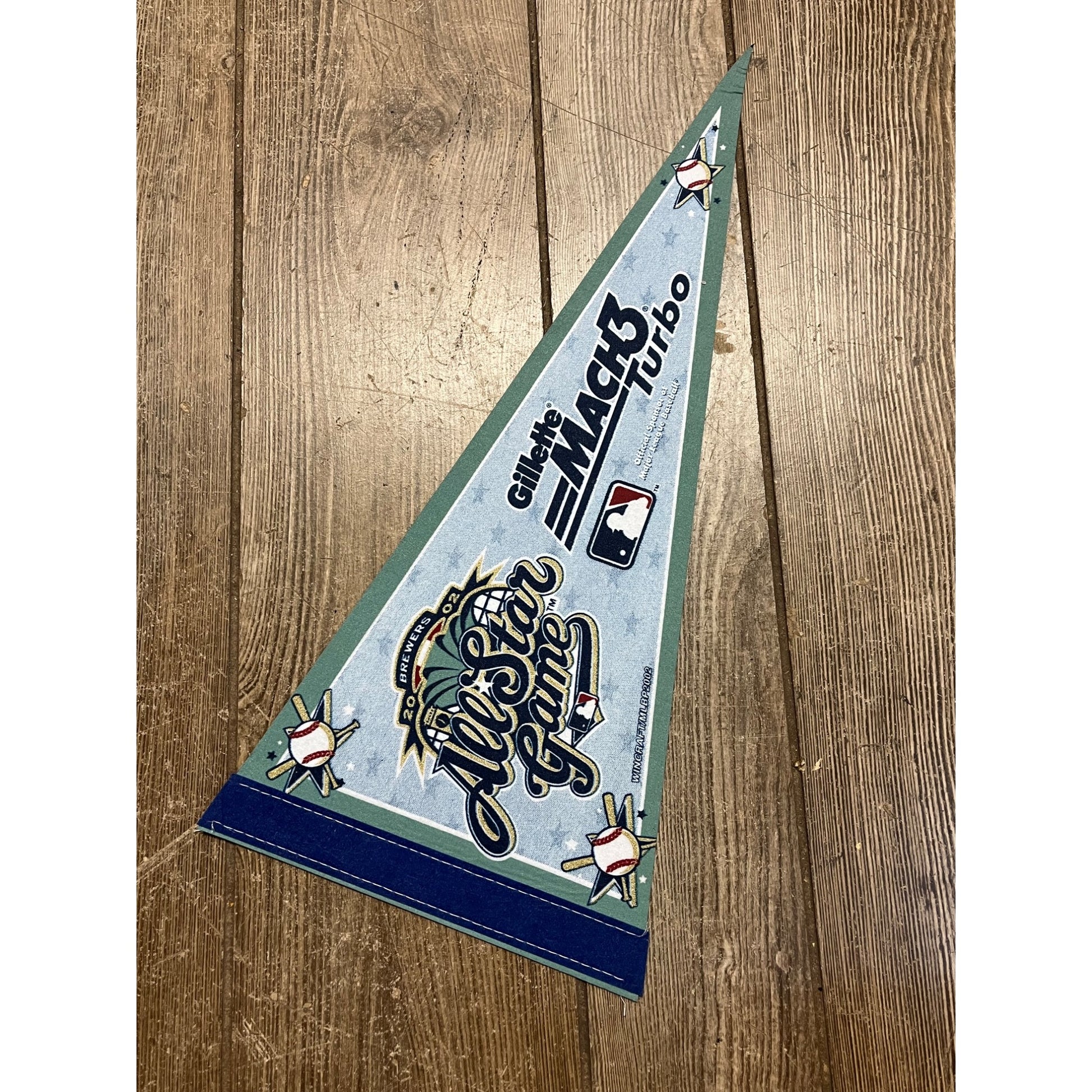 Milwaukee Brewers 2002 All Star Game Pennant Banner Gillette Mach3 SGA