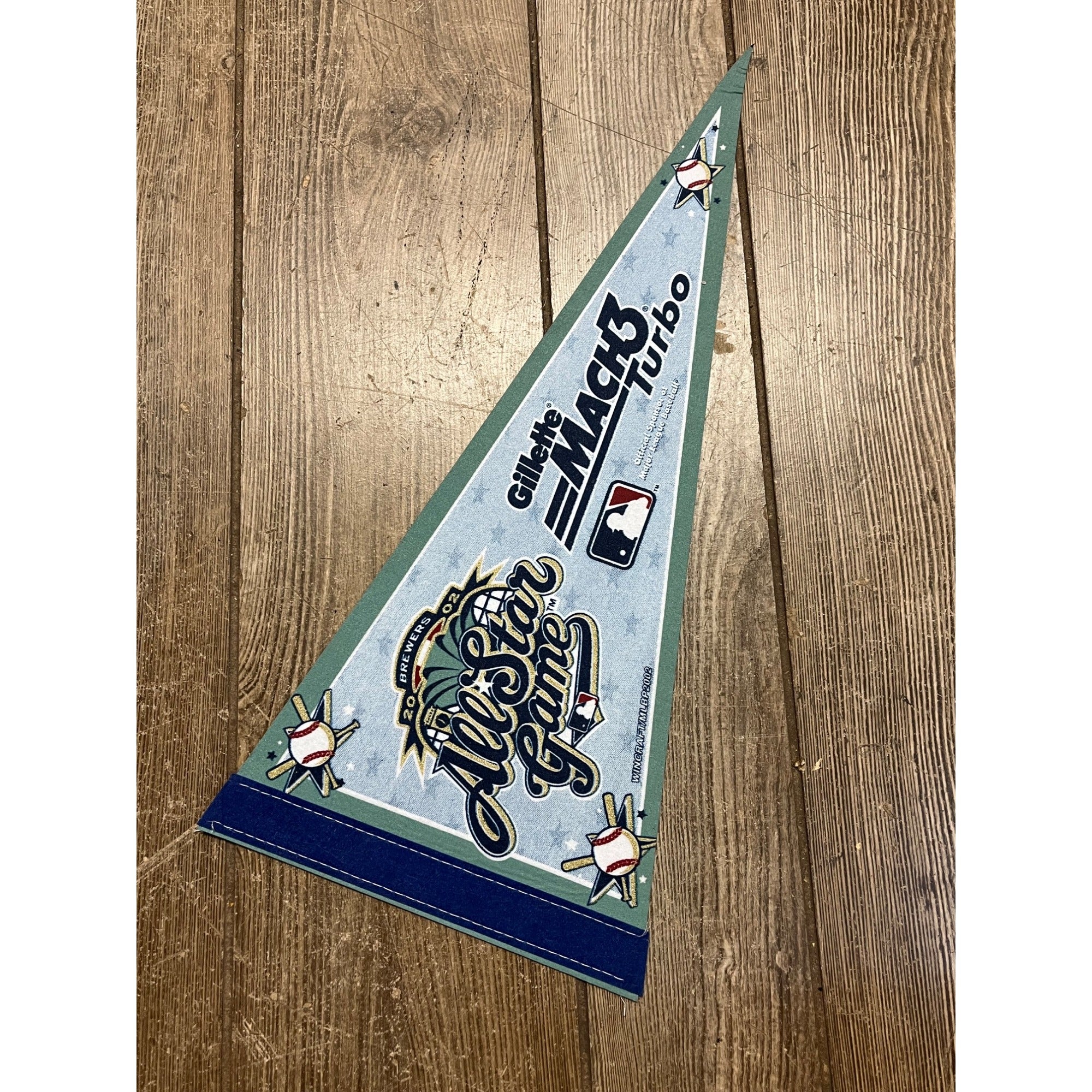 Milwaukee Brewers 2002 All Star Game Pennant Banner Gillette Mach3 SGA