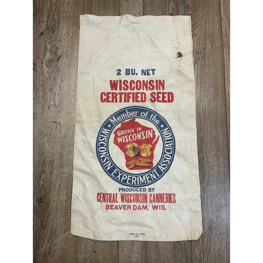 Cloth Wisconsin Certified Seed Sack Central Wisconsin Canneries Beaver Dam WI