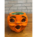 Vintage Halloween Jack O'Lantern Paper Mache Pulp w/ Insert & Battery