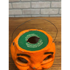 Vintage Halloween Jack O'Lantern Paper Mache Pulp w/ Insert & Battery