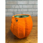Vintage Halloween Jack O'Lantern Paper Mache Pulp w/ Insert & Battery