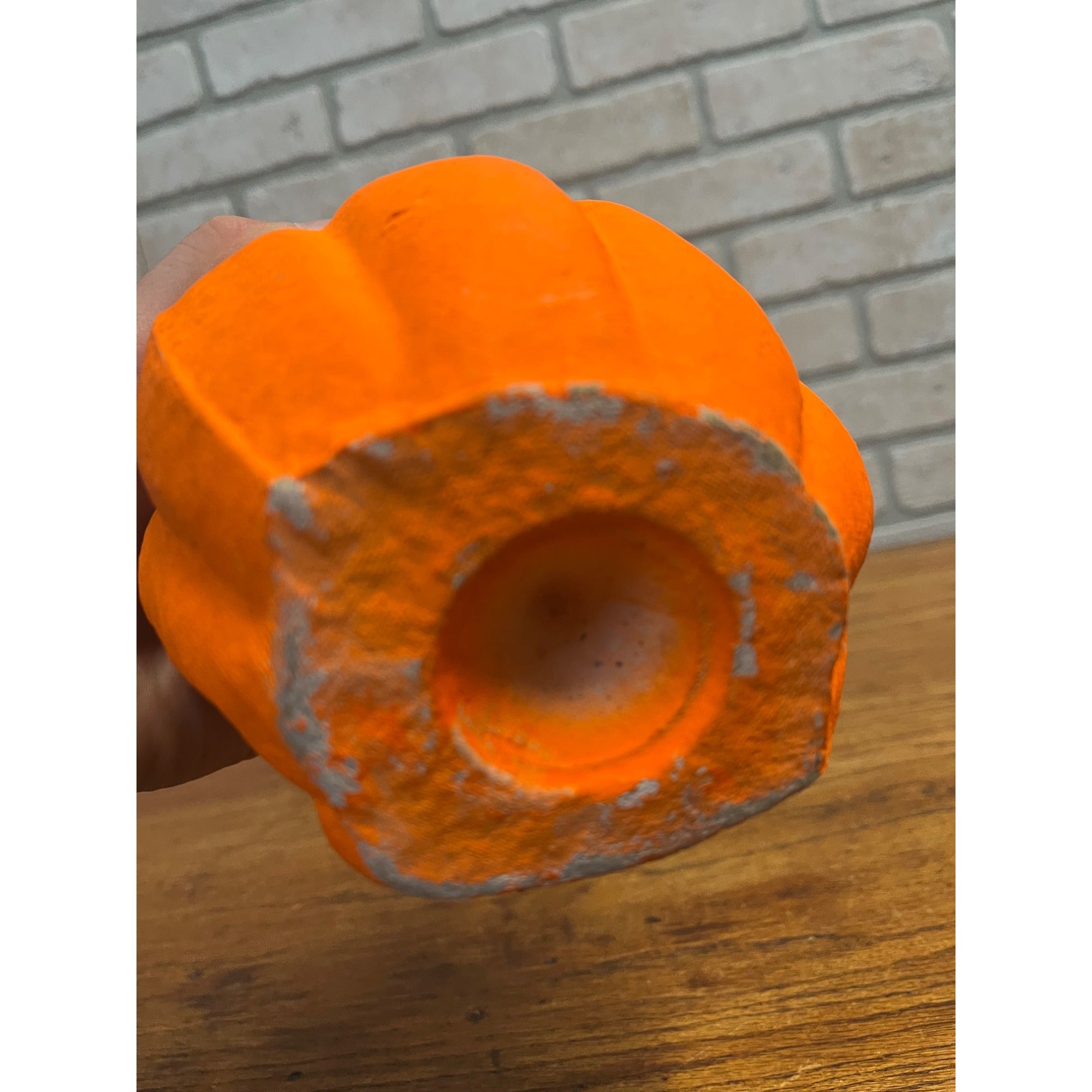 Vintage Halloween Jack O'Lantern Paper Mache Pulp w/ Insert & Battery