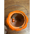 Vintage Halloween Jack O'Lantern Paper Mache Pulp w/ Insert & Battery