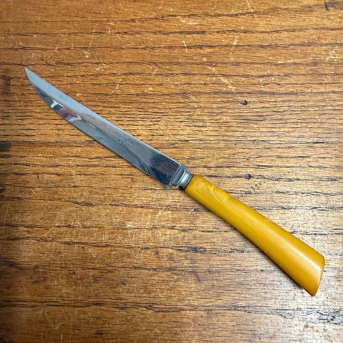 Single Burns Mfg Co Bakelite Handle Serrated Edge Stainless Steak Knife Knives
