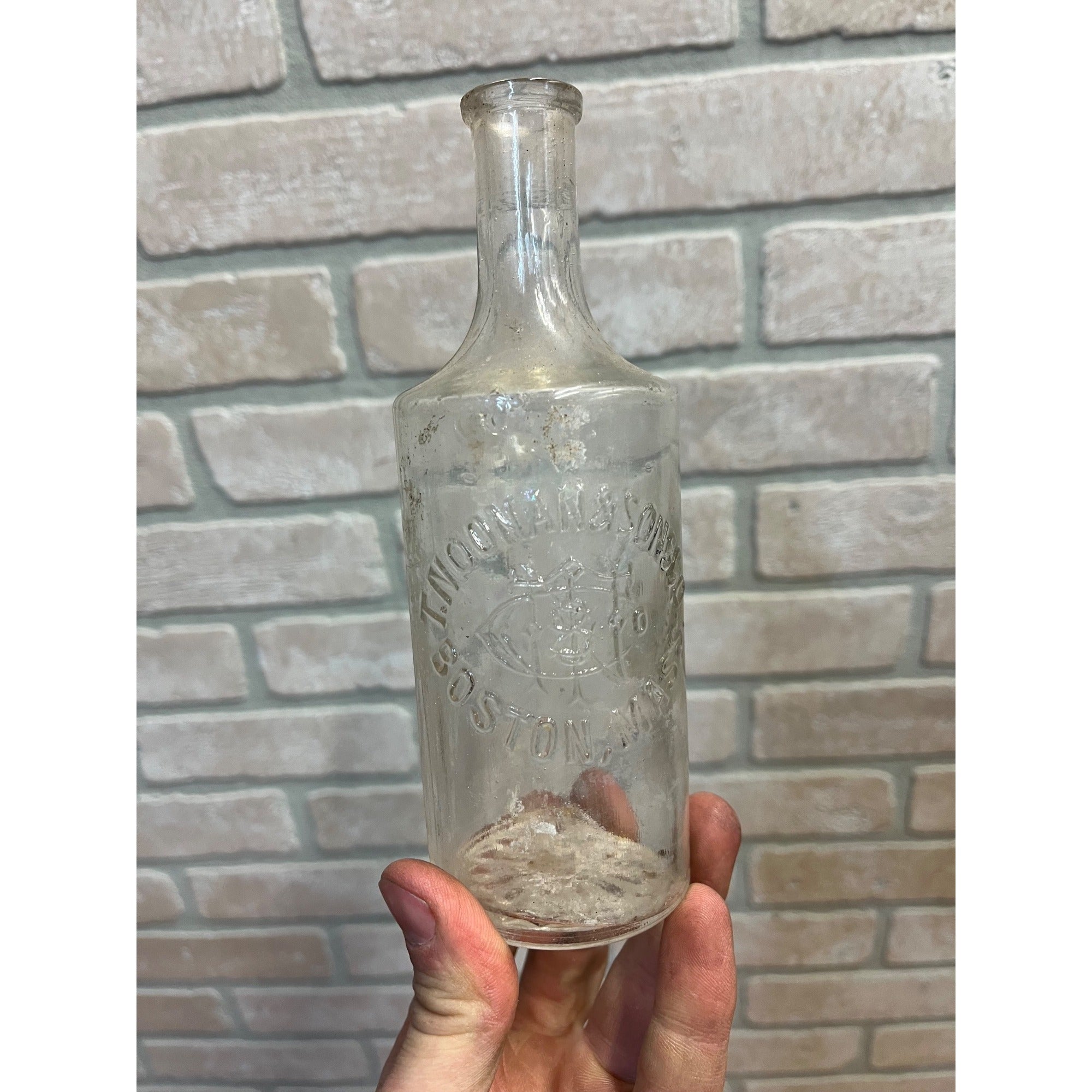 Antique T. NOONAN & SONS CO BOSTON MASS 1890's Hair Medicine Bottle Barber 6 3/4