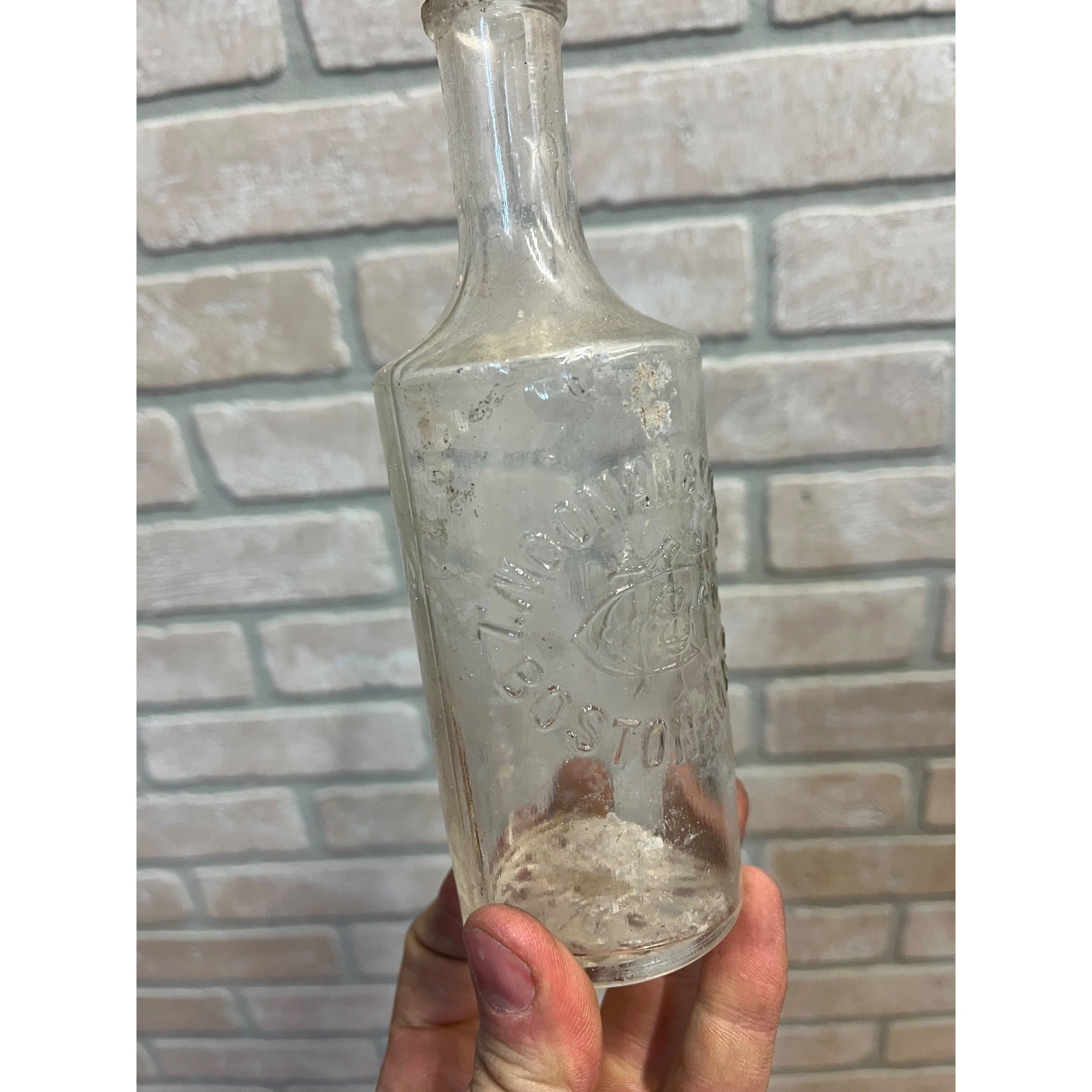 Antique T. NOONAN & SONS CO BOSTON MASS 1890's Hair Medicine Bottle Barber 6 3/4