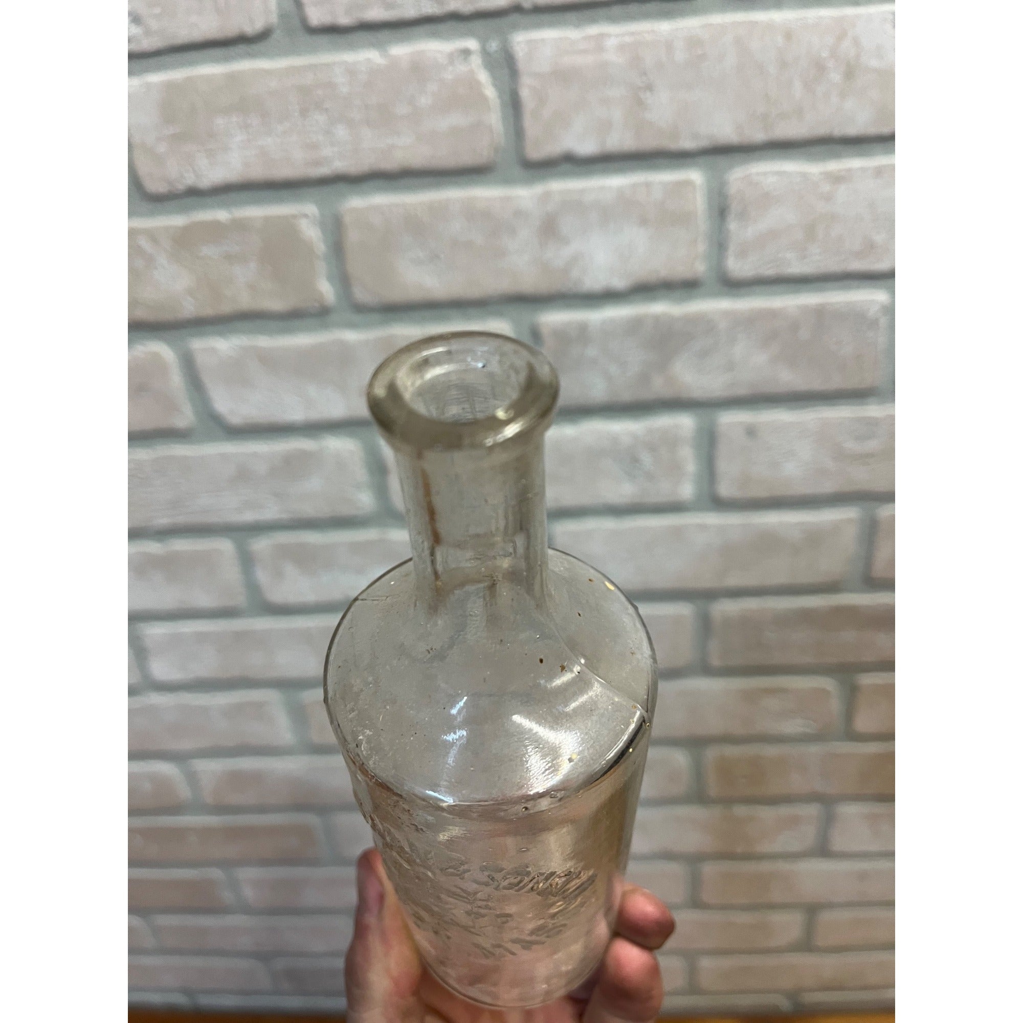 Antique T. NOONAN & SONS CO BOSTON MASS 1890's Hair Medicine Bottle Barber 6 3/4