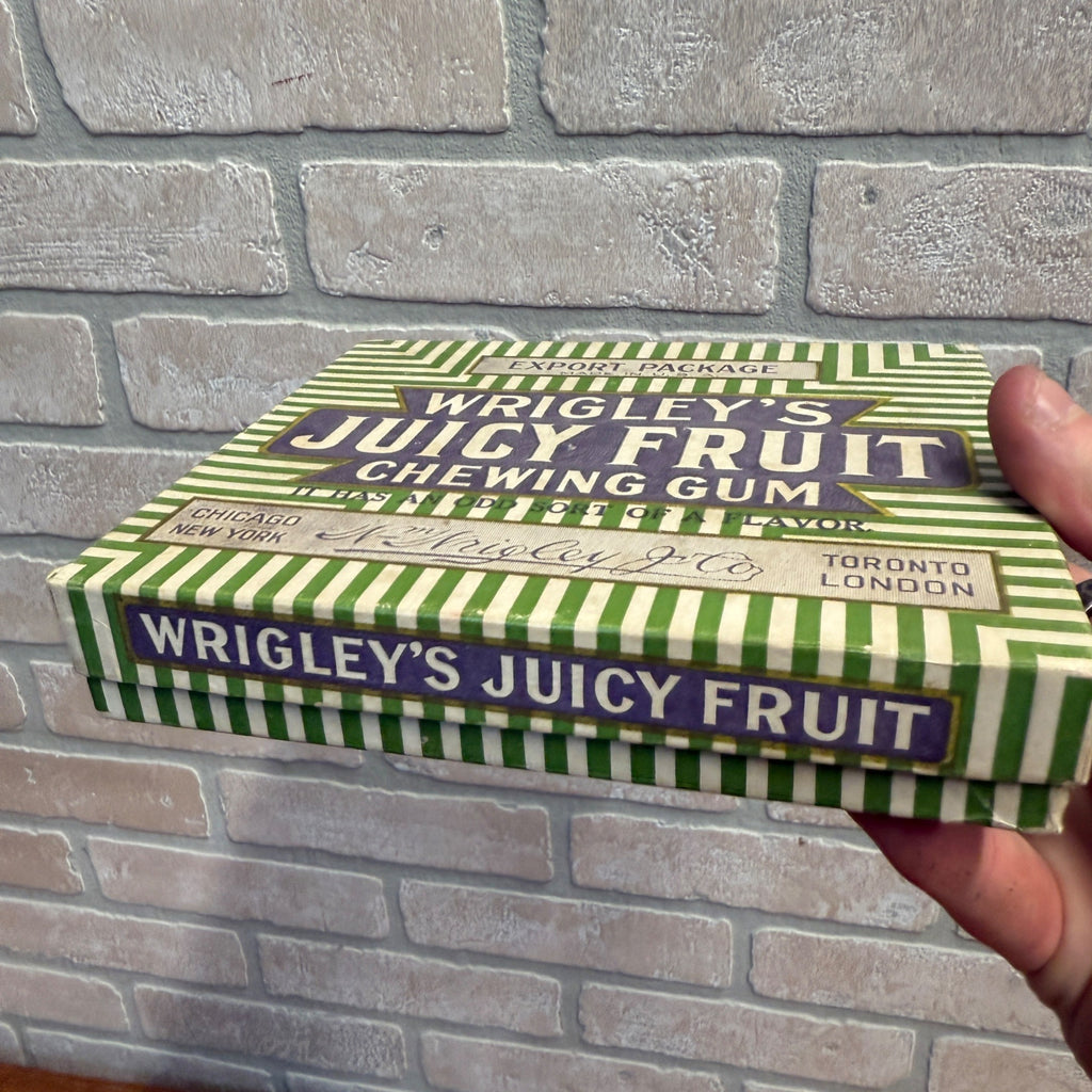 Vintage 1920's Wrigley's Juicy Fruit Gum Box Export Package Counter Display