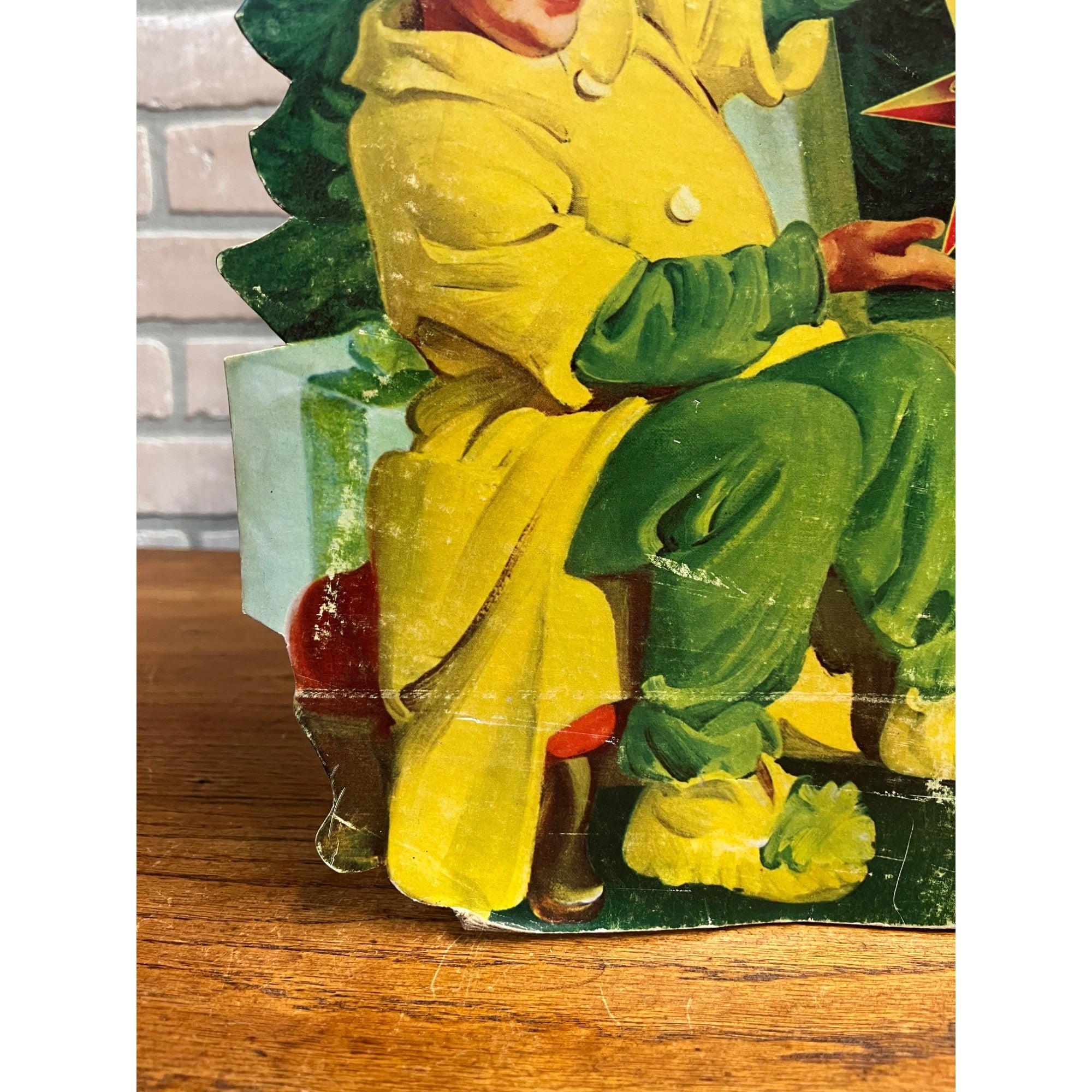 RARE Vintage 1960s Coca Cola Santa Christmas Tree Advertising Sign Diecut Promo