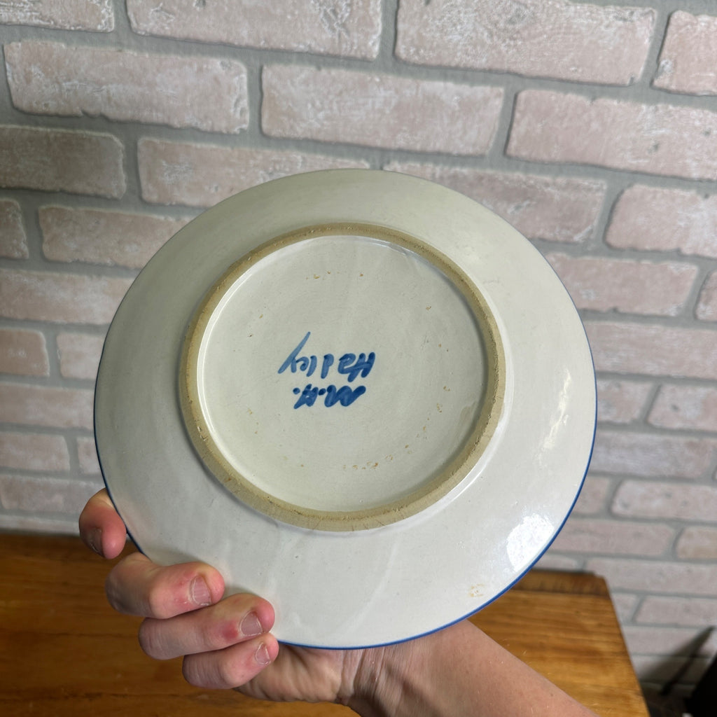 M A Hadley Pottery Farmer’s Daughter Little Girl 9” Plate “Biance”