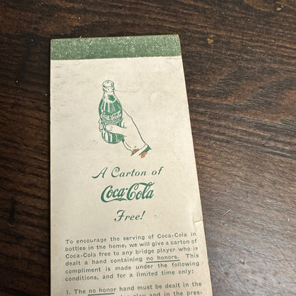 Coca Cola 1935 Bottling Works Havre de Grace Maryland Bridge Score Pad Paper