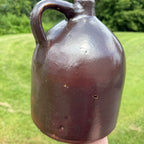 Antique Brown Smooth Shoulder Moonshine Whiskey Jug Primitive Stoneware