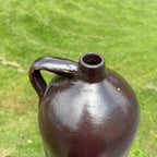 Antique Brown Smooth Shoulder Moonshine Whiskey Jug Primitive Stoneware