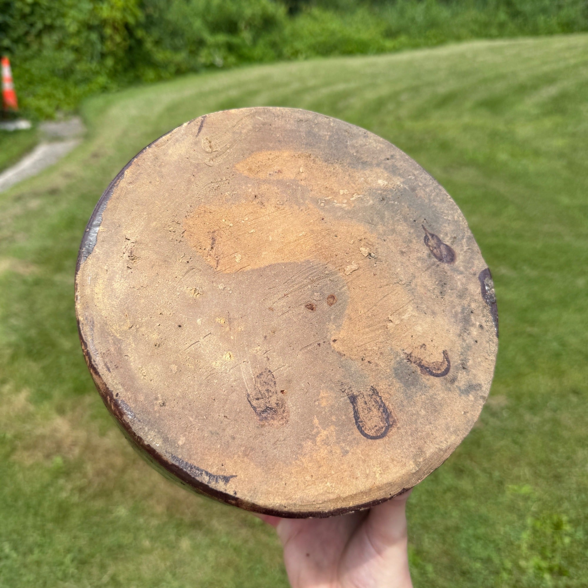Antique Brown Smooth Shoulder Moonshine Whiskey Jug Primitive Stoneware