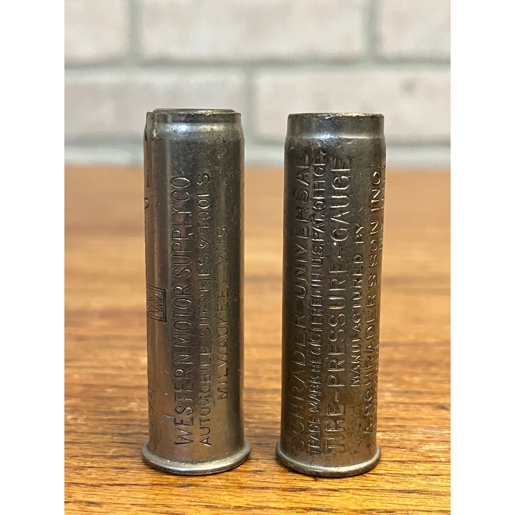 Vintage Schrader Tire Pressure Gauge Western Motor Supply Company Lot (2)