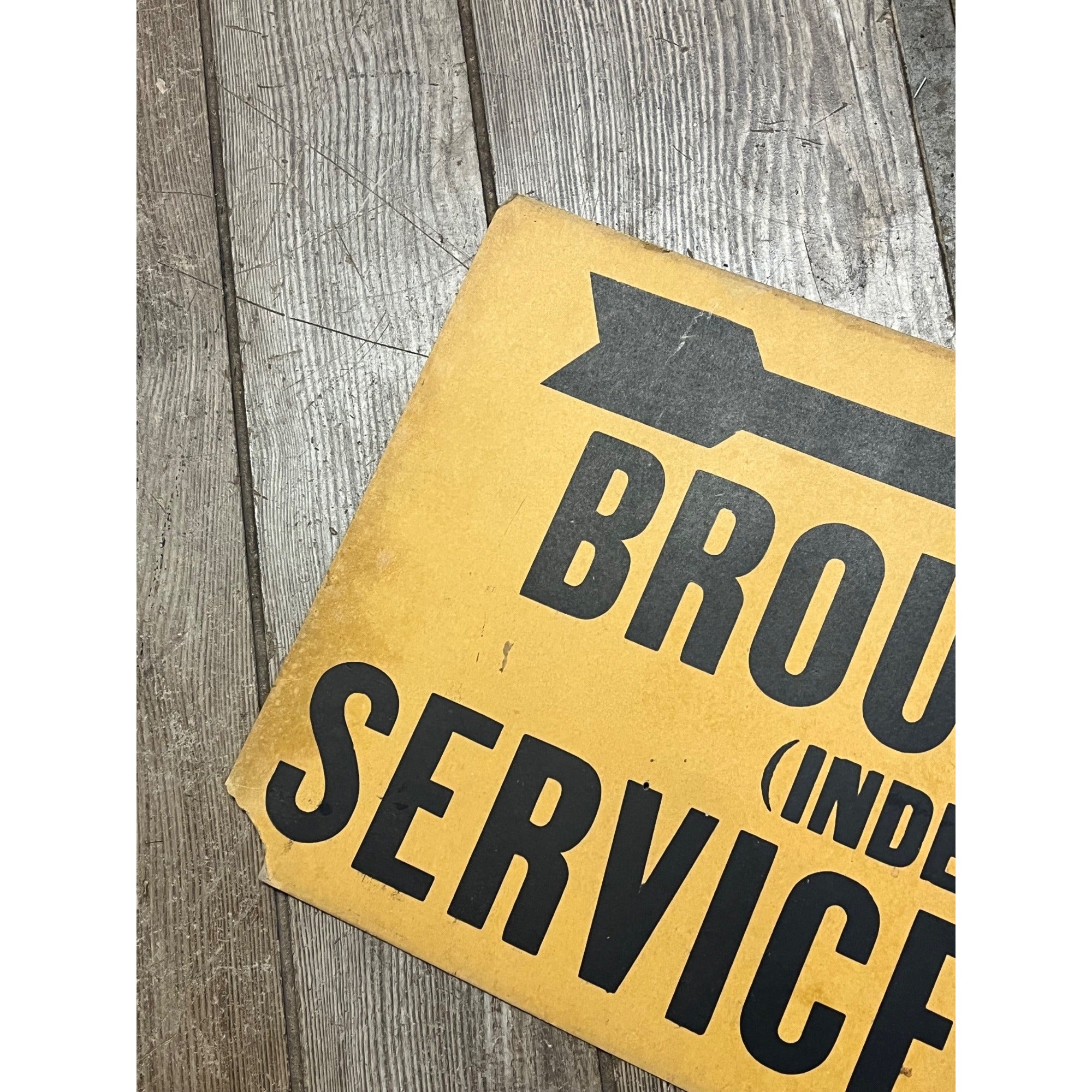 Antique 1920s Broughton's Service Gas Station Broadhead WI Wis Advertising Sign