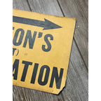 Antique 1920s Broughton's Service Gas Station Broadhead WI Wis Advertising Sign