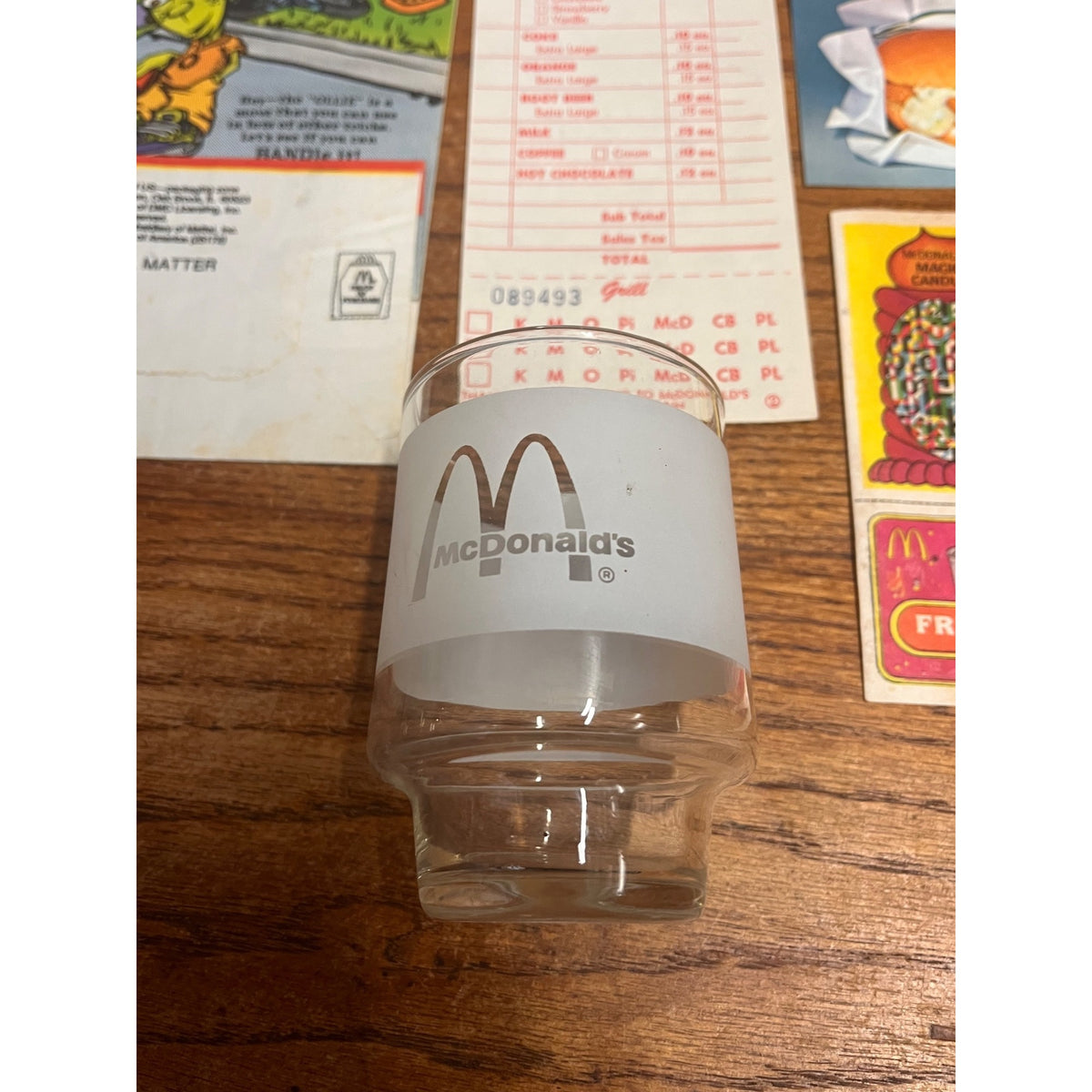Vintage Lot of McDonalds Collectibles Drinking Glass, 1960s Menu Sheet ++