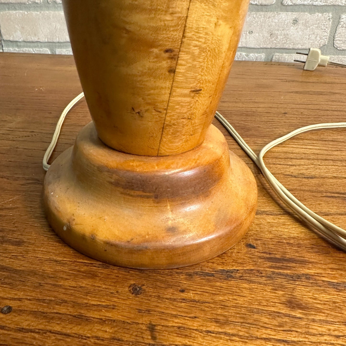 Vintage Mid-Century Turned Wooden Lamp Base MCM Retro No Shade