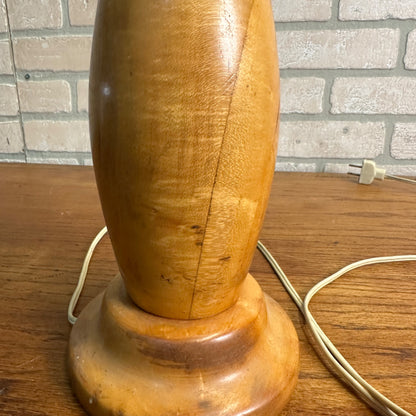 Vintage Mid-Century Turned Wooden Lamp Base MCM Retro No Shade