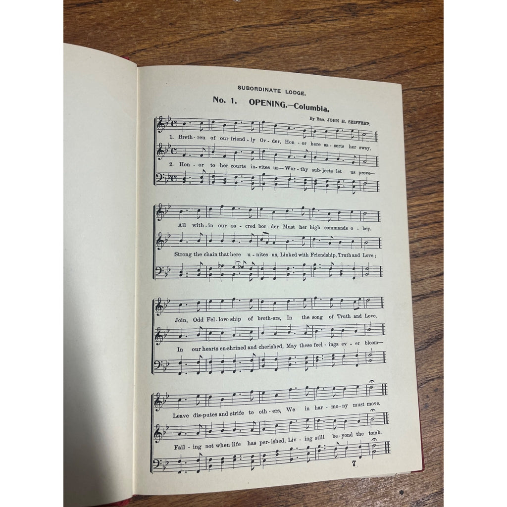 THE ODES OF THE INDEPENDENT ORDER OF ODD FELLOWS. Revised 1911 VG Condition