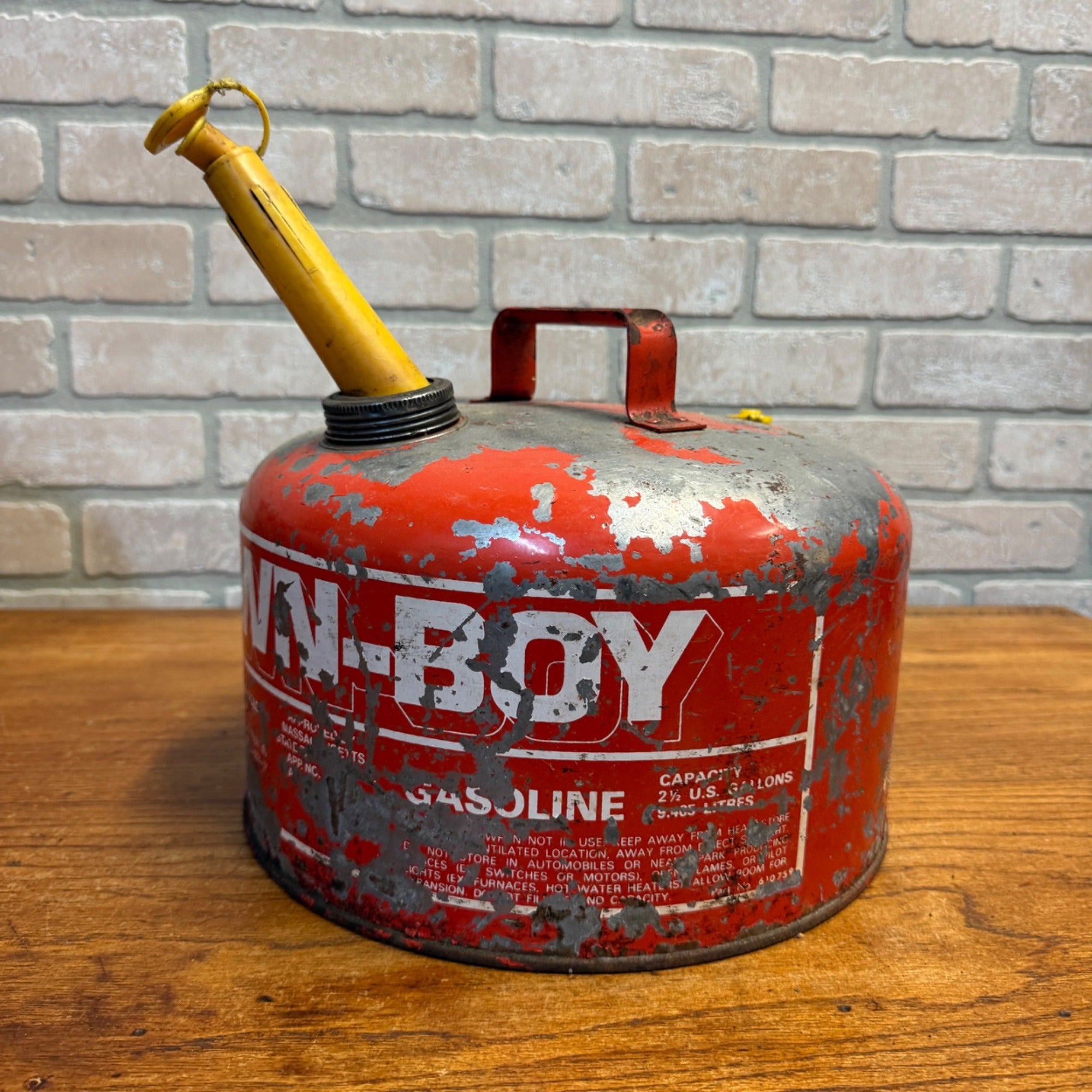 Vintage Lawn Boy 2 1/2 Gallon Metal Fuel Gas Gasoline Can As-Is