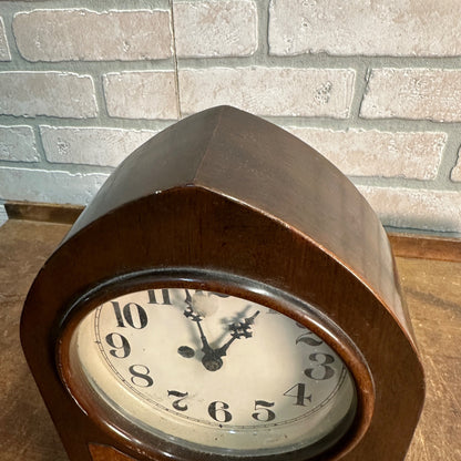 Vintage Wooden Desk Art Deco Clock Bedside Nonworking Two-Tone