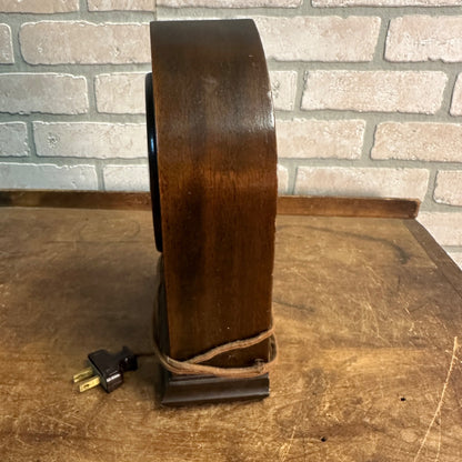 Vintage Wooden Desk Art Deco Clock Bedside Nonworking Two-Tone