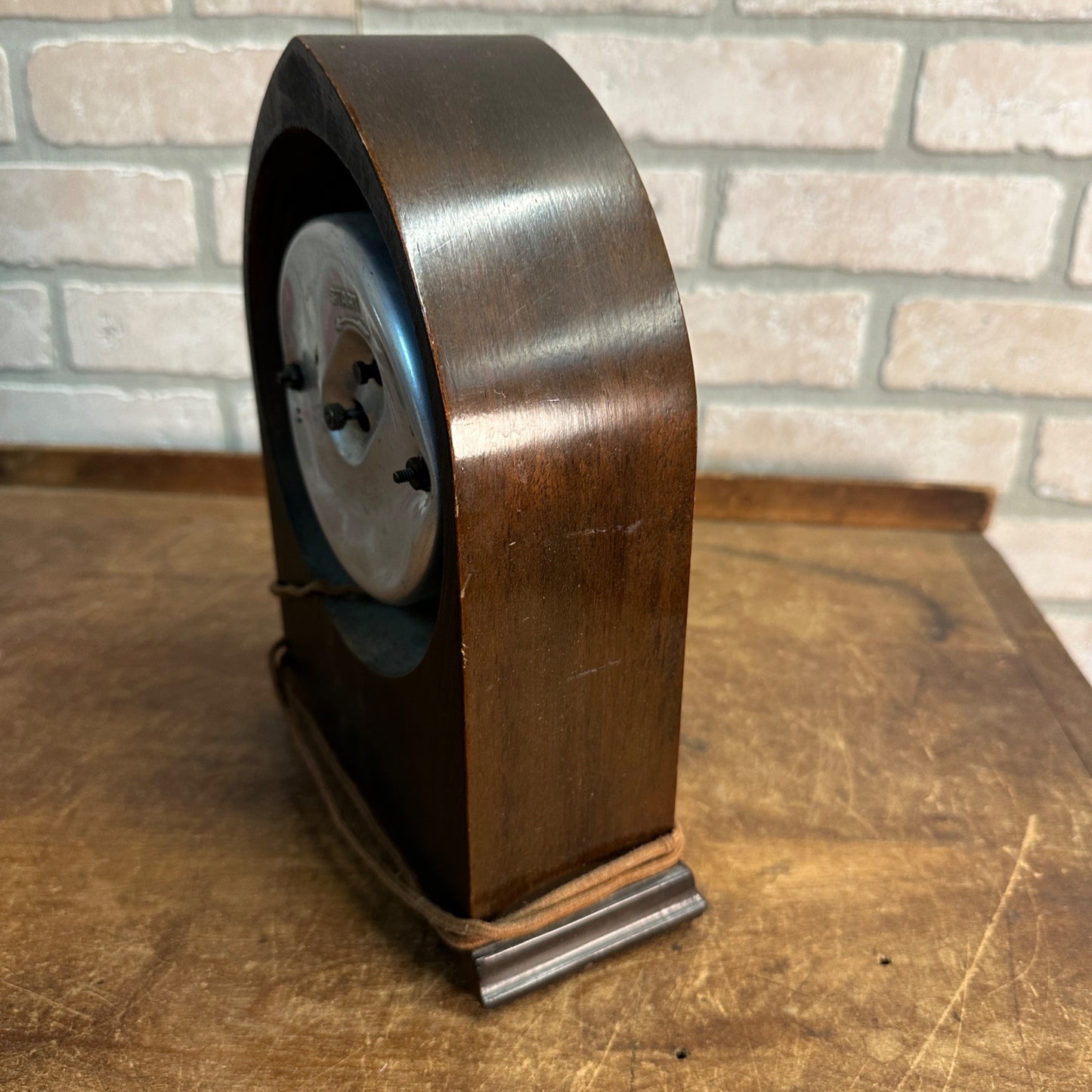 Vintage Wooden Desk Art Deco Clock Bedside Nonworking Two-Tone