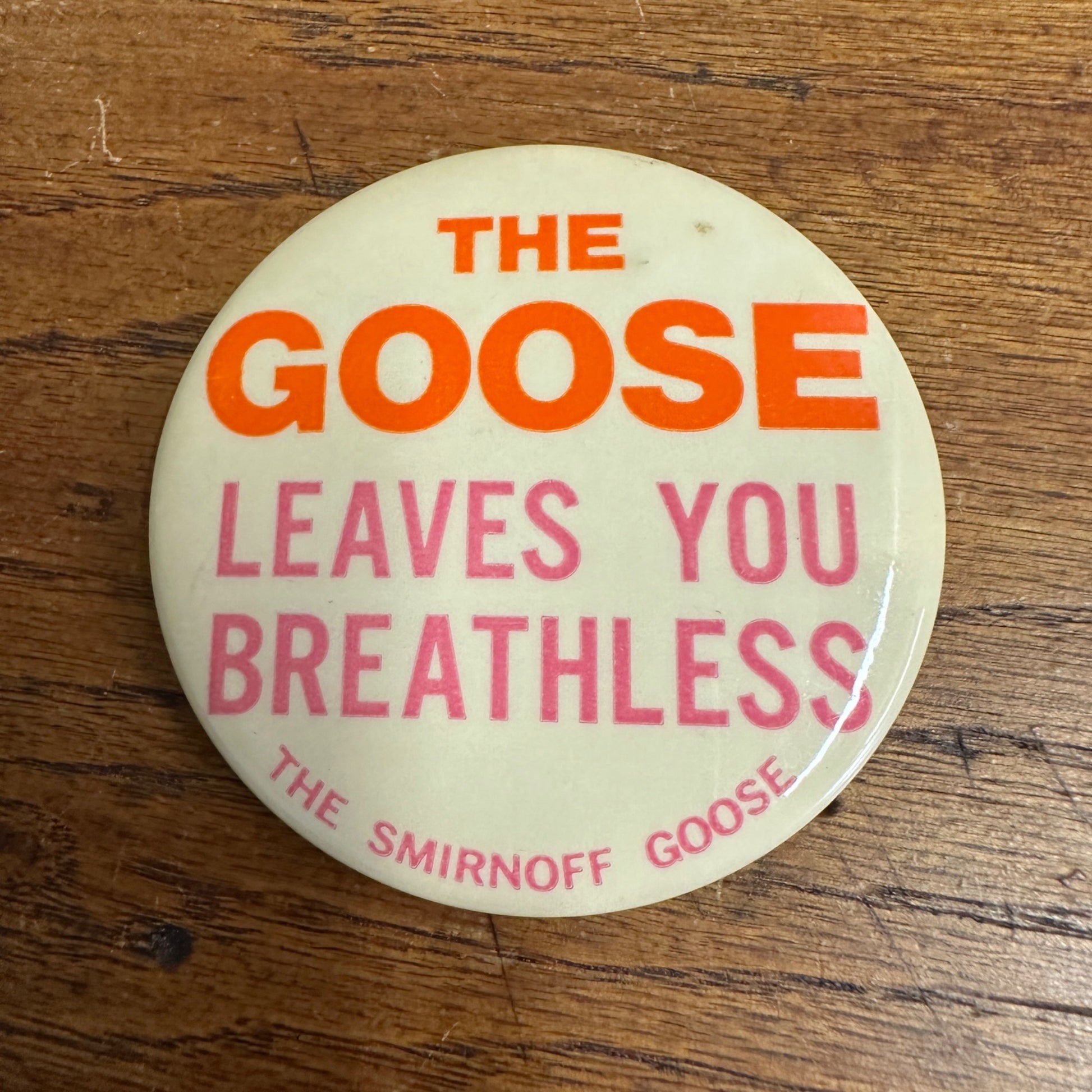 Vintage 1960s Smirnoff Goose Vodka Liquor Advertising Promo Pin Button Pinback