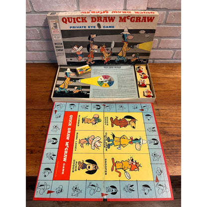 Vintage Milton Bradley Quick Draw McGraw 1960 Private Eye Board Game - COMPLETE