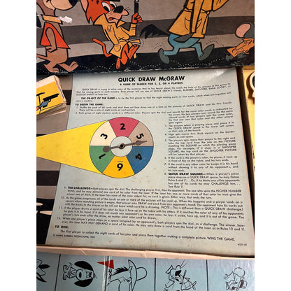 Vintage Milton Bradley Quick Draw McGraw 1960 Private Eye Board Game - COMPLETE