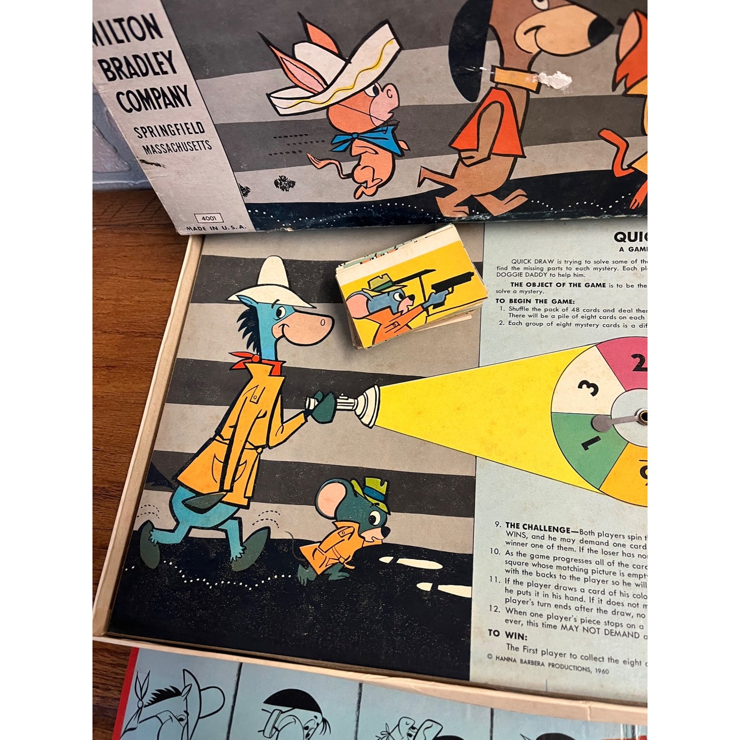 Vintage Milton Bradley Quick Draw McGraw 1960 Private Eye Board Game - COMPLETE