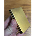 Vintage Elgin Americana Powder Compact Mirror Mid-Century Gold-Tone Floral Leaf