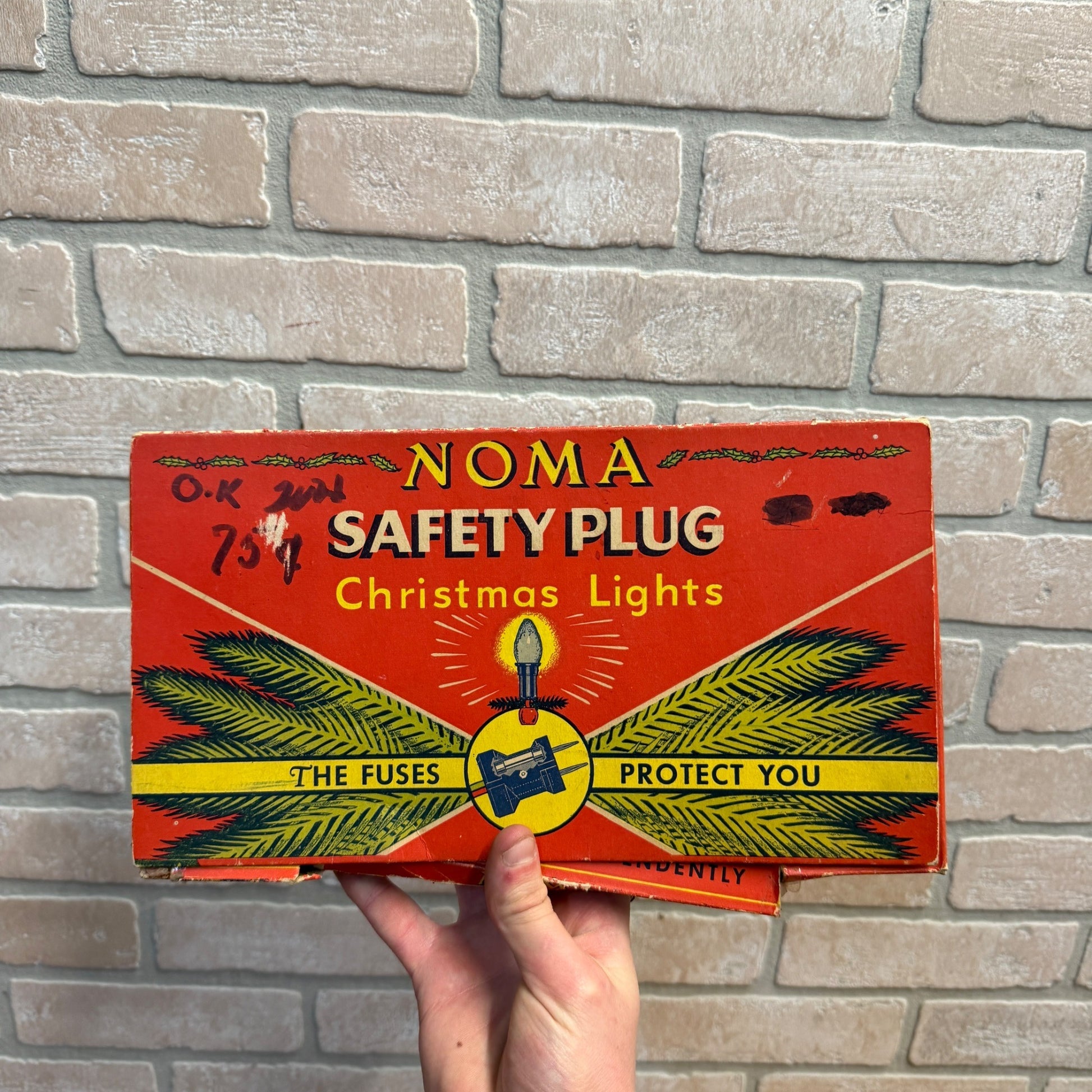 Vintage Christmas String Lights Xmas Box Decor Noma Safety Plug