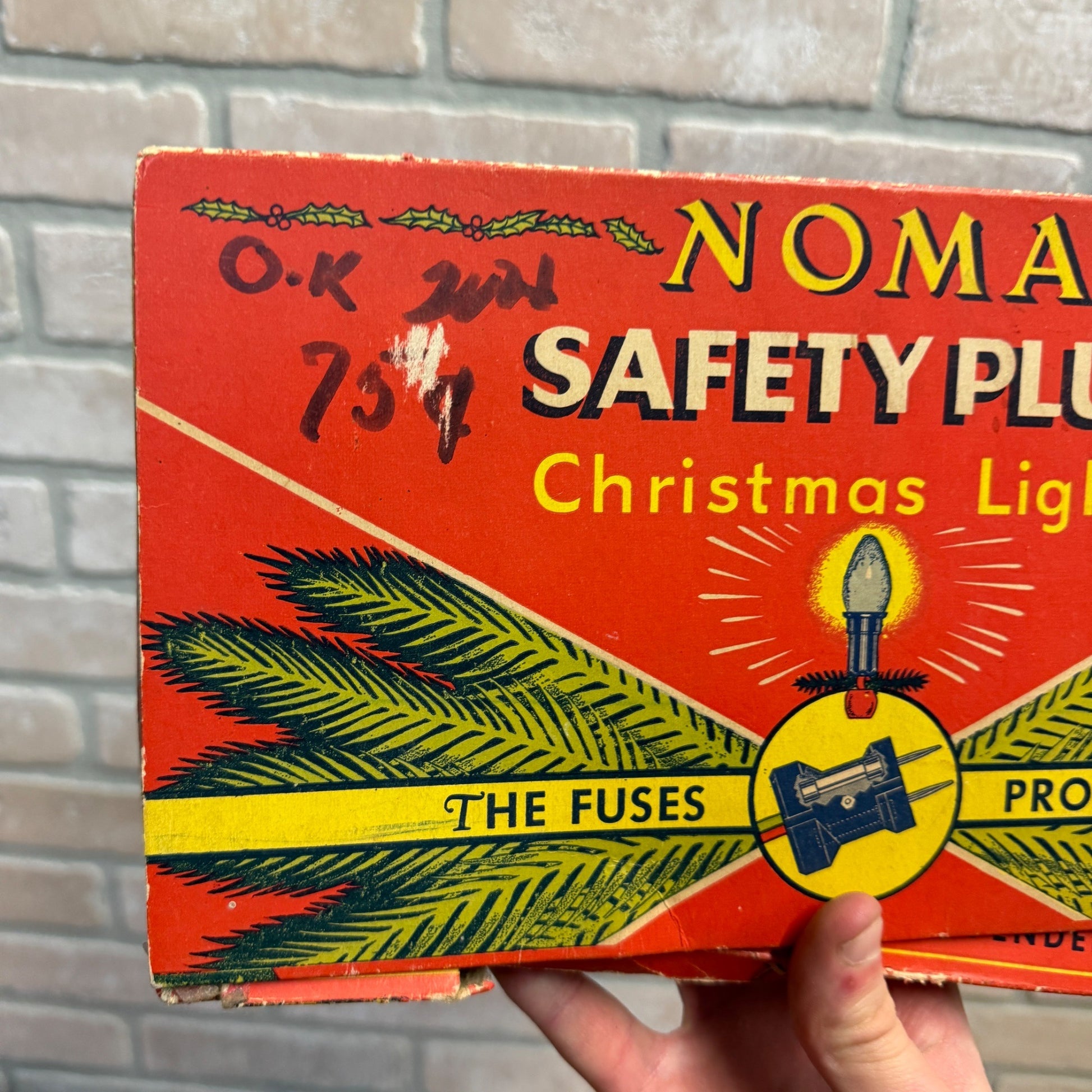 Vintage Christmas String Lights Xmas Box Decor Noma Safety Plug