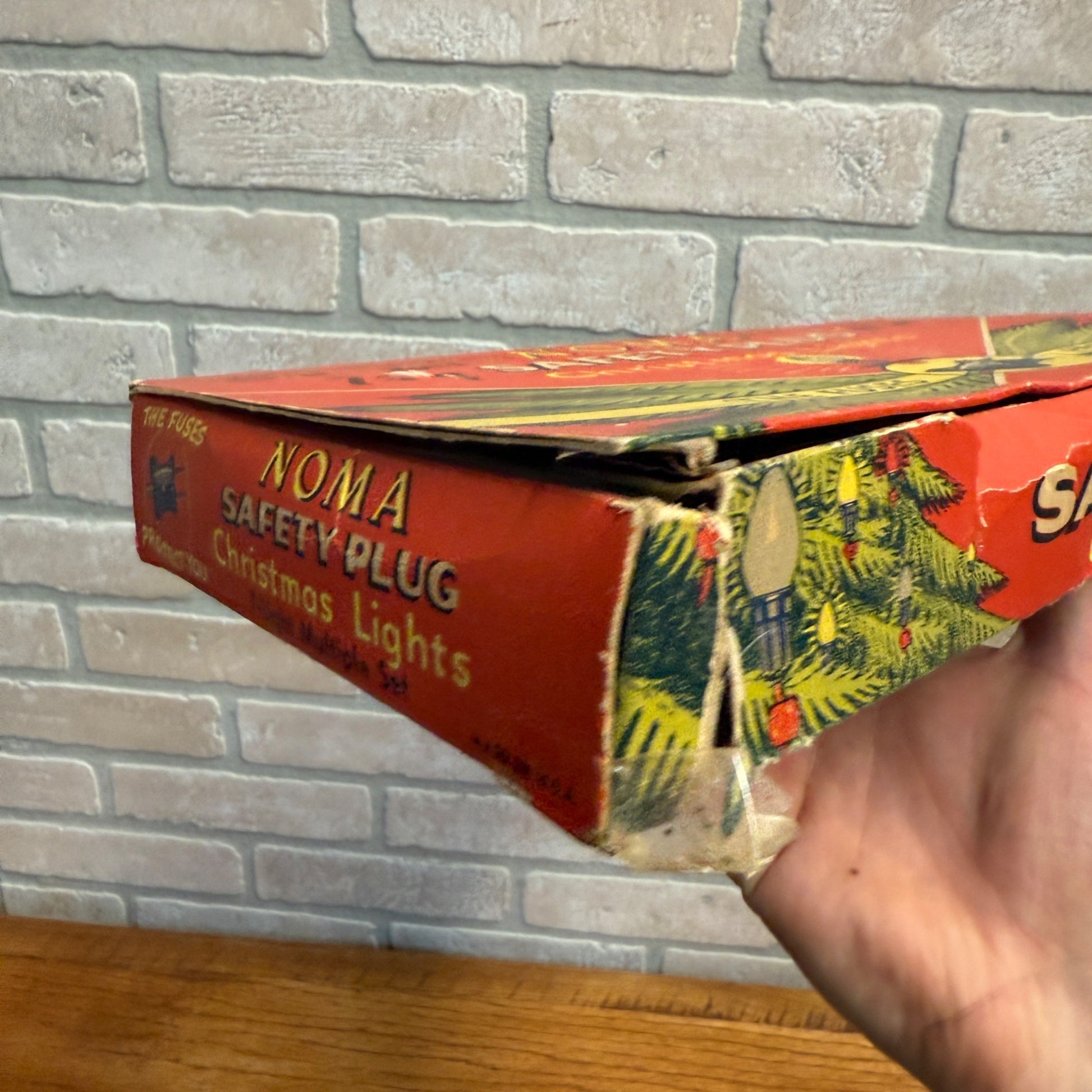 Vintage Christmas String Lights Xmas Box Decor Noma Safety Plug