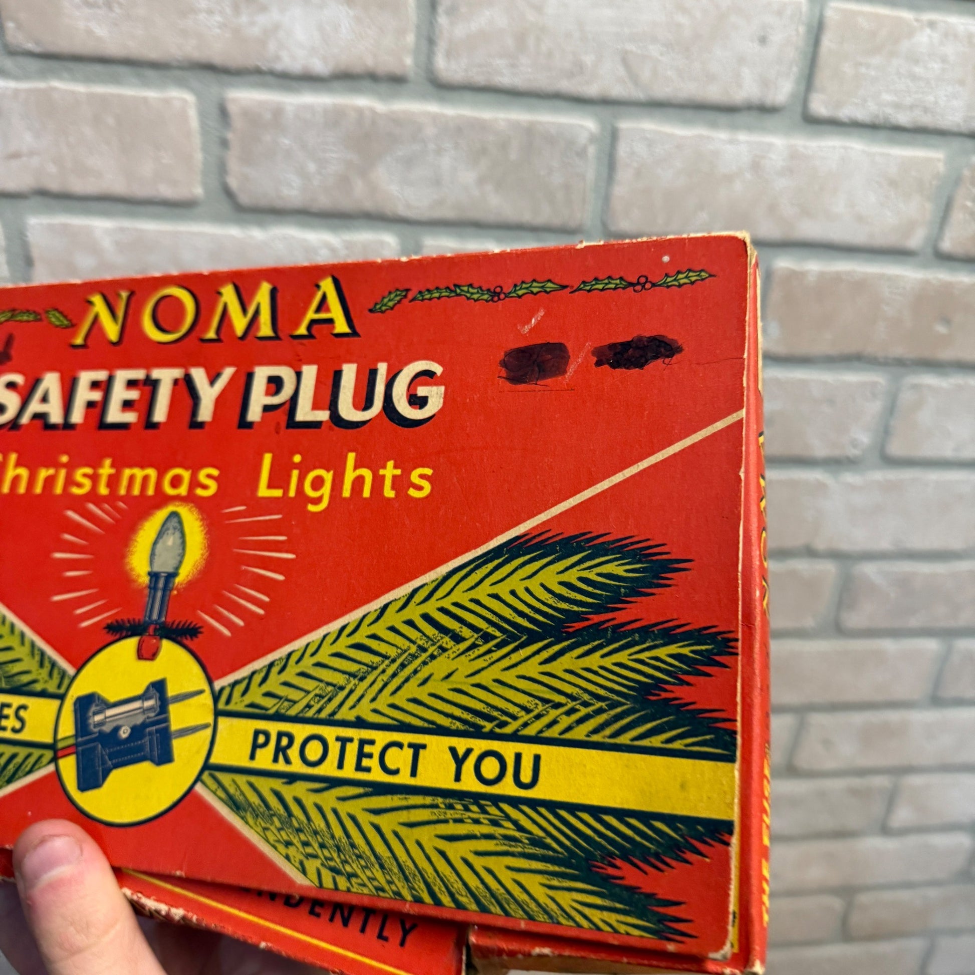 Vintage Christmas String Lights Xmas Box Decor Noma Safety Plug