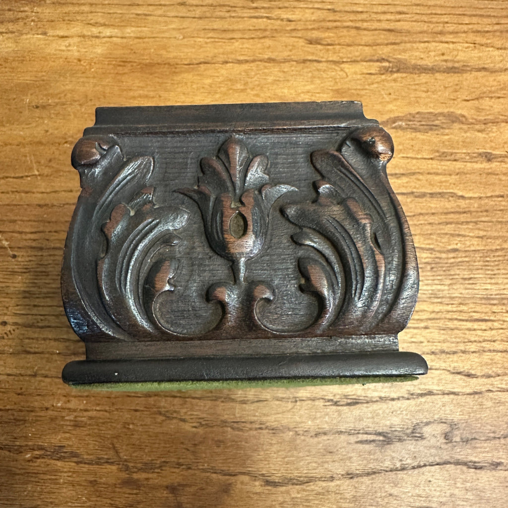 Antique 1920s Kopriwa Co Chicago IL Carved Mahogany Wood Humidor Cigar Box