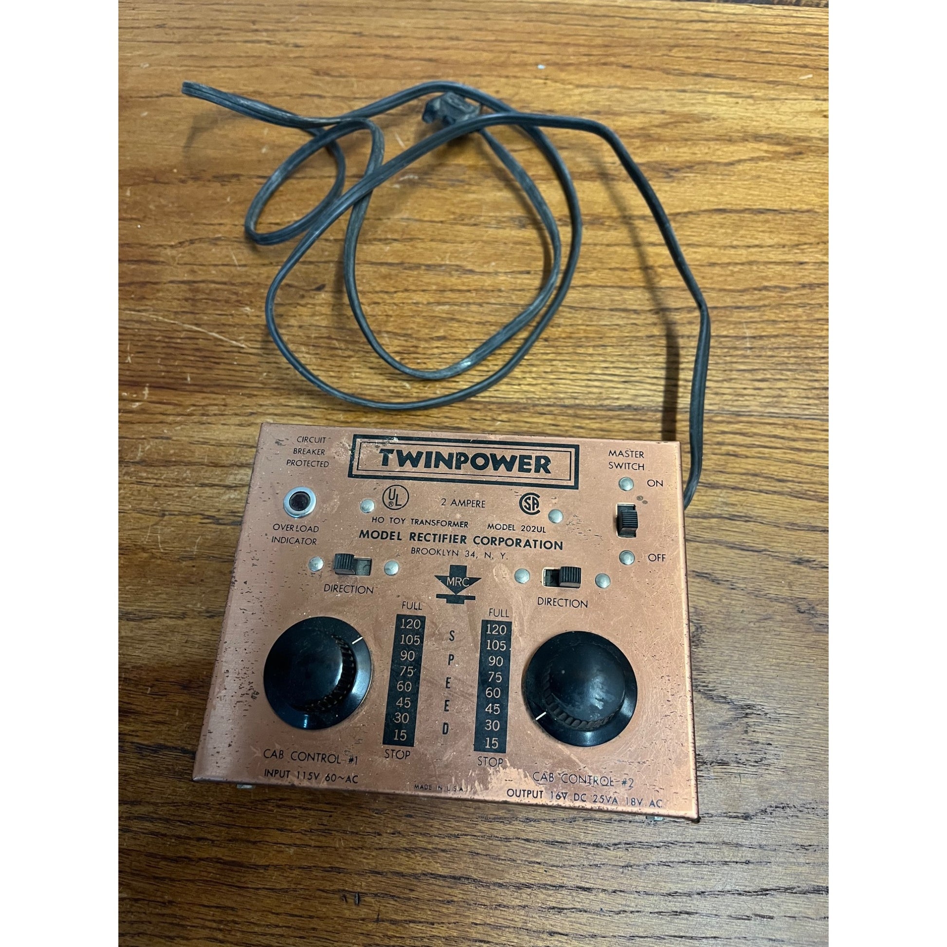 Twinpower N Gauge Toy/Train Transformer Model 202 N Model Rectifier Untested