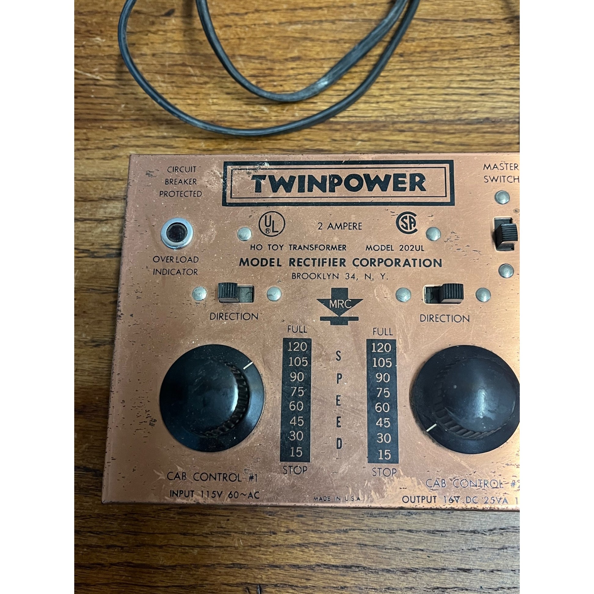Twinpower N Gauge Toy/Train Transformer Model 202 N Model Rectifier Untested